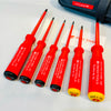 VDE STANDARD INSULATED SCREWDRIVER SET IN HIGH-QUALITY CLOTH BAG PB SWISS TOOLS PB 5542 SU GY