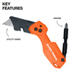 Dao rọc cáp gấp gọn kèm tua vít KLEIN TOOLS 44304