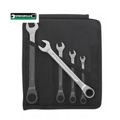 5-Piece Ratchet Combination Wrench Set OPEN RATCH 17F/5 8 - 19mm Stahlwille L60010 7628