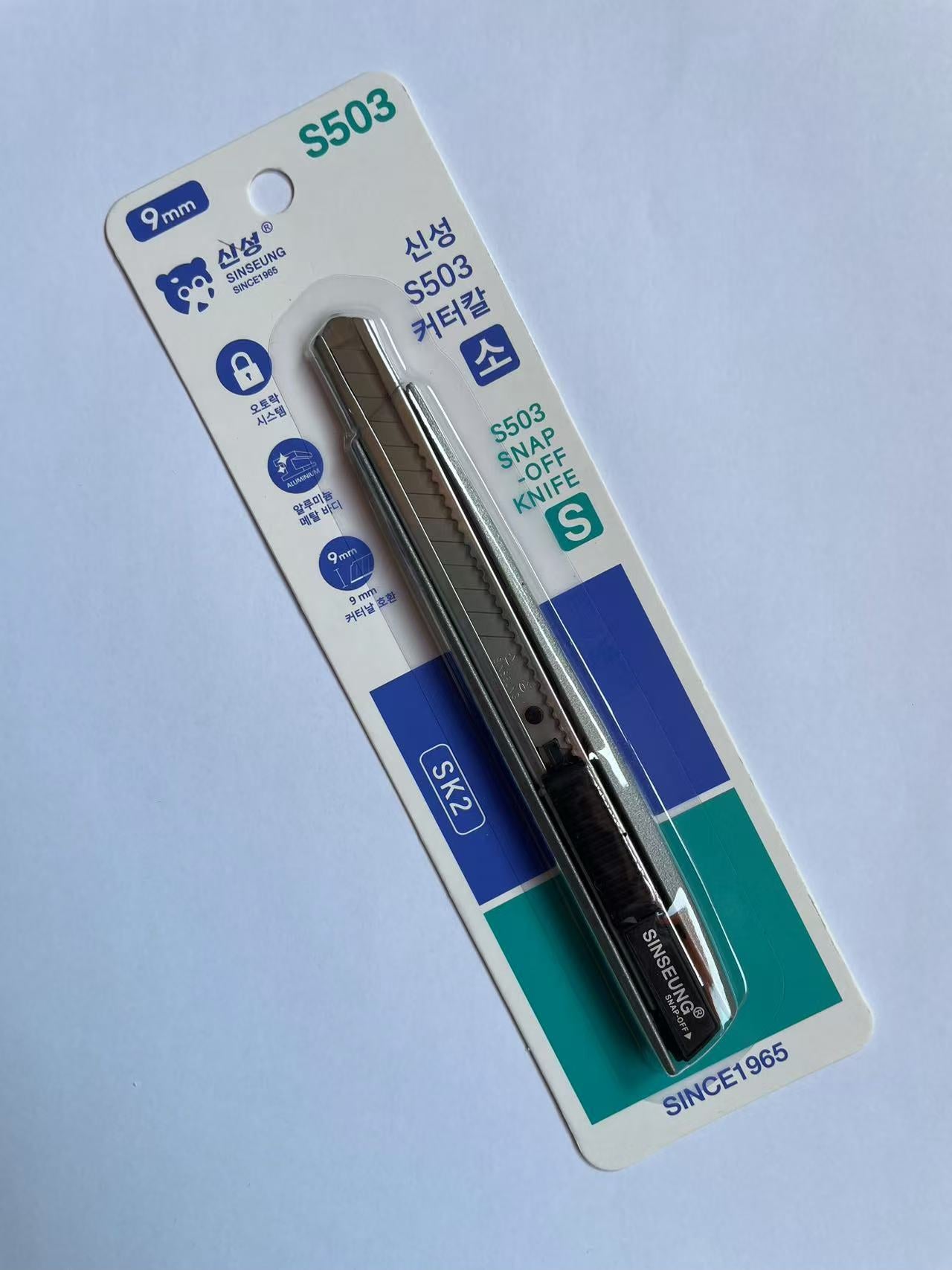 Dao rọc SINSEUNG S503 Snap-Off Knife 9mm, thân hợp kim nhôm