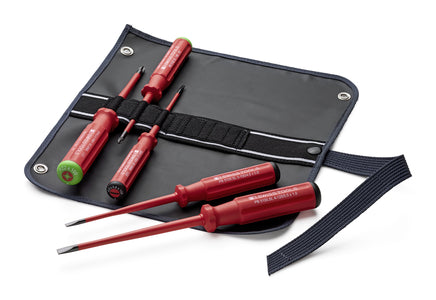 BỘ TUA VÍT CÁCH ĐIỆN THEO CHUẨN VDE ĐỰNG TRONG TÚI VẢI CUỘN CAO CẤP PB SWISS TOOLS PB 5543 SU GY