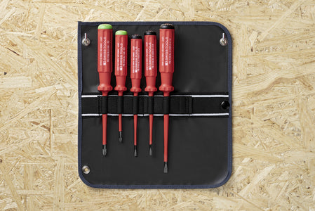 BỘ TUA VÍT CÁCH ĐIỆN THEO CHUẨN VDE ĐỰNG TRONG TÚI VẢI CUỘN CAO CẤP PB SWISS TOOLS PB 5543 SU GY