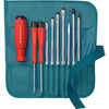10-PIECE SCREWDRIVER SET IN BLUE ROLL BAG PB SWISS TOOLS PB 8218.PE