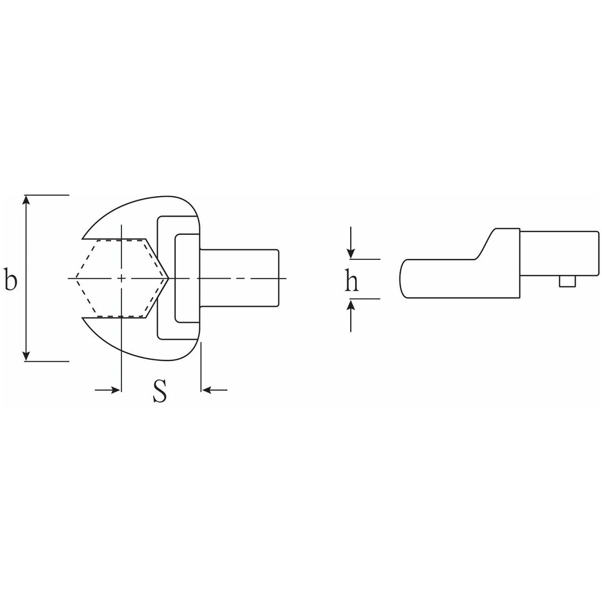 STAHLWILLE WRENCH HEAD SIZE 2 - 24MM (SQUARE SOCKET 14X18) 657800 | 58214024