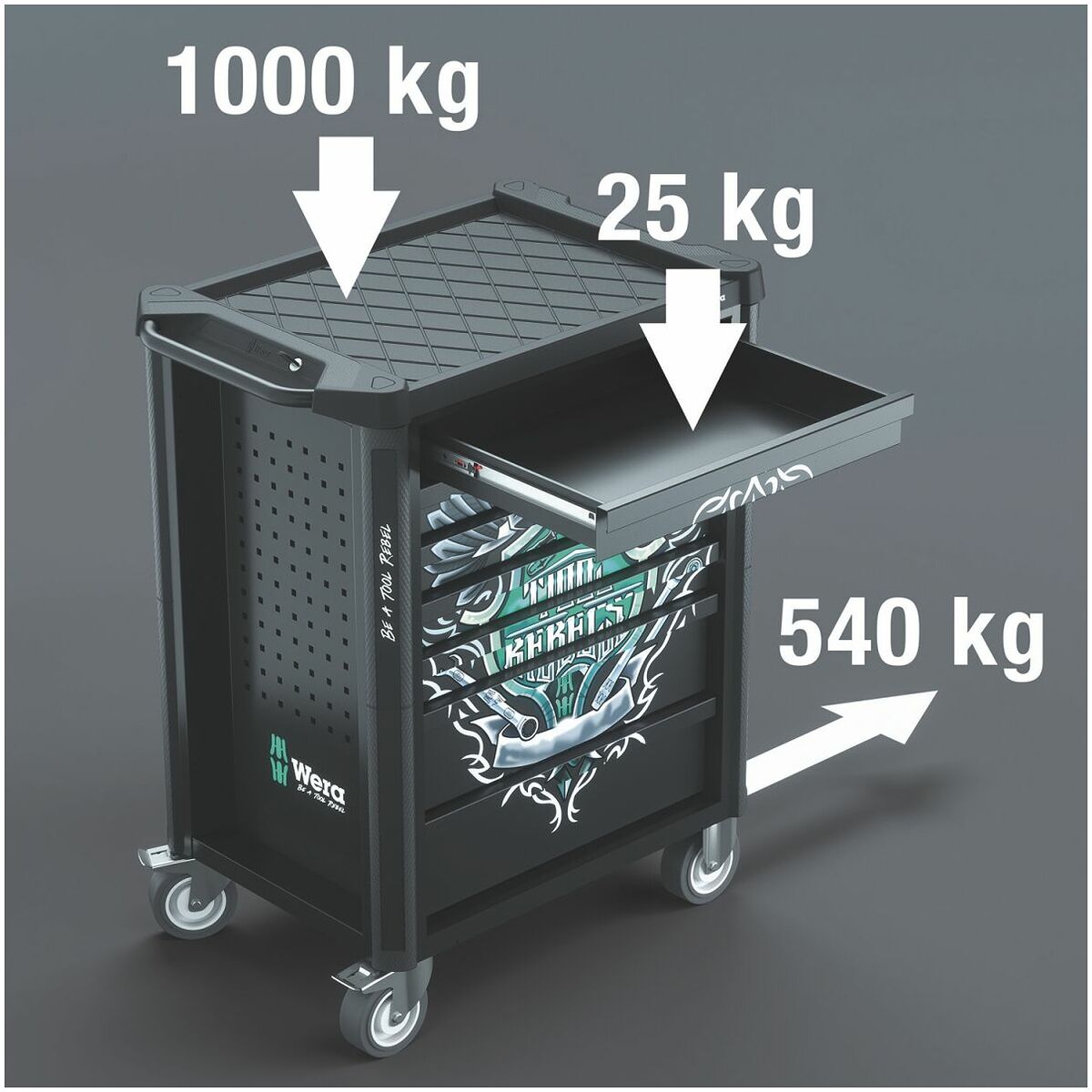 TỦ DỤNG CỤ WERA TOOL REBEL 9700 KÈM CÁC BỘ DỤNG CỤ GỒM 94 CHI TIẾT - 05150130001 - 689200 1 | 05150130001