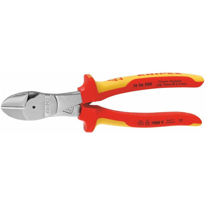 74 06 250 KÌM CẮT MẶT CHÉO MẠ CROM, CÁCH ĐIỆN KNIPEX DÀI 250MM  | 74 06 250