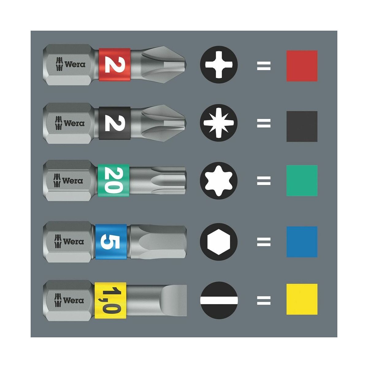 WERA 7-PIECE DIAMOND PLATED BIT HEAD SET | 05057415001